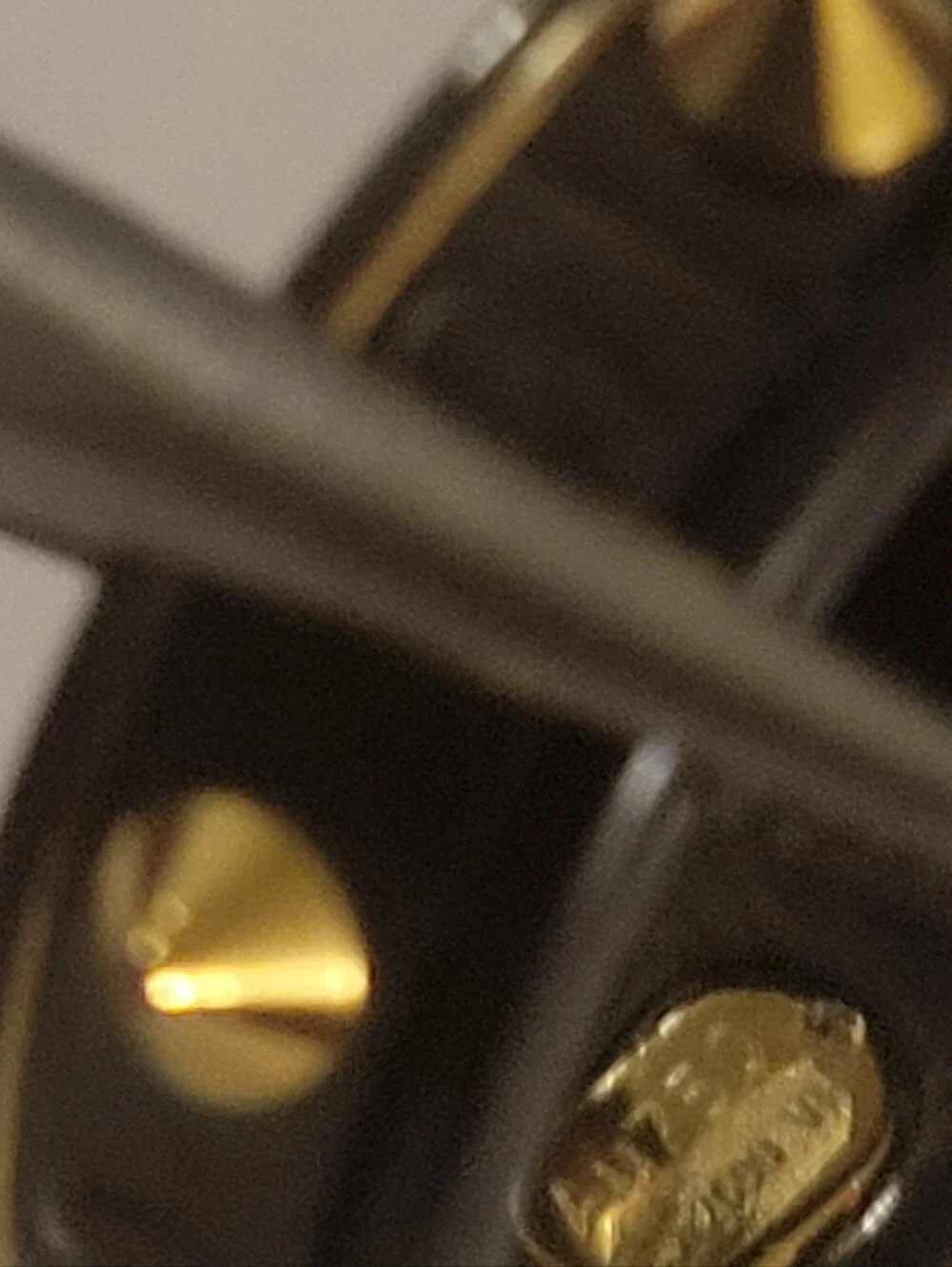 GUCCI K18 BLACK CORUNDUM 18K STUDS BAND RING  VINTAGE